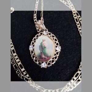 22" Oro Laminado  Chain With St. Jude Pictorial Pendant